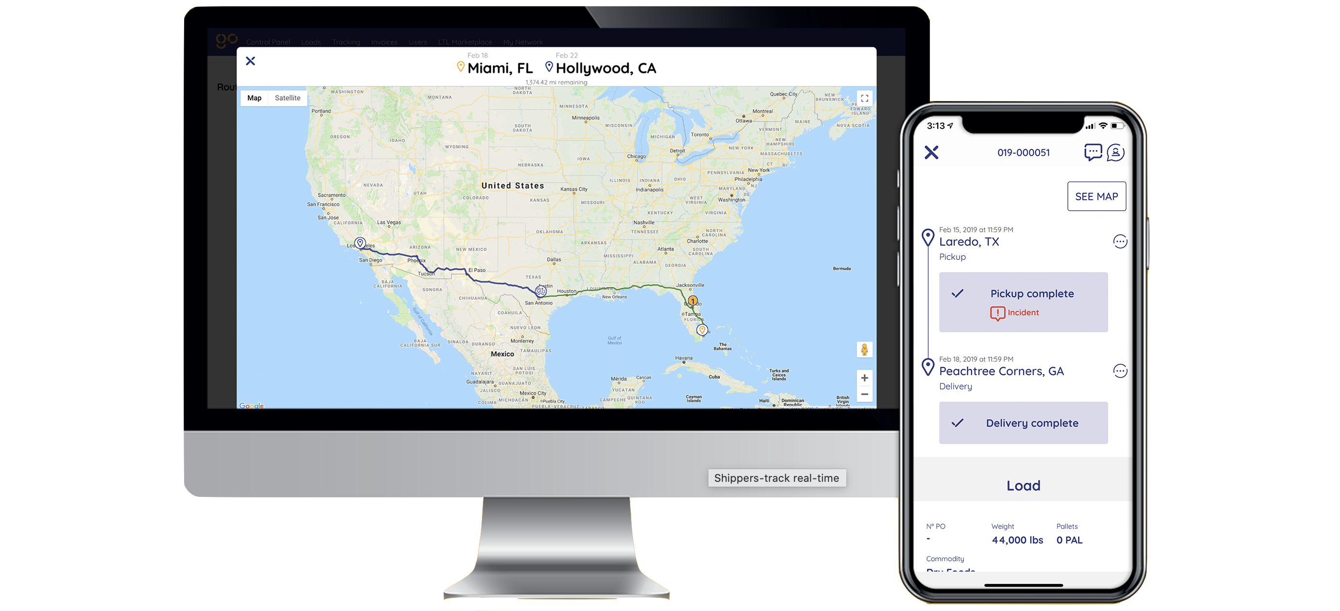 Cargobot Freight Tracking Screen